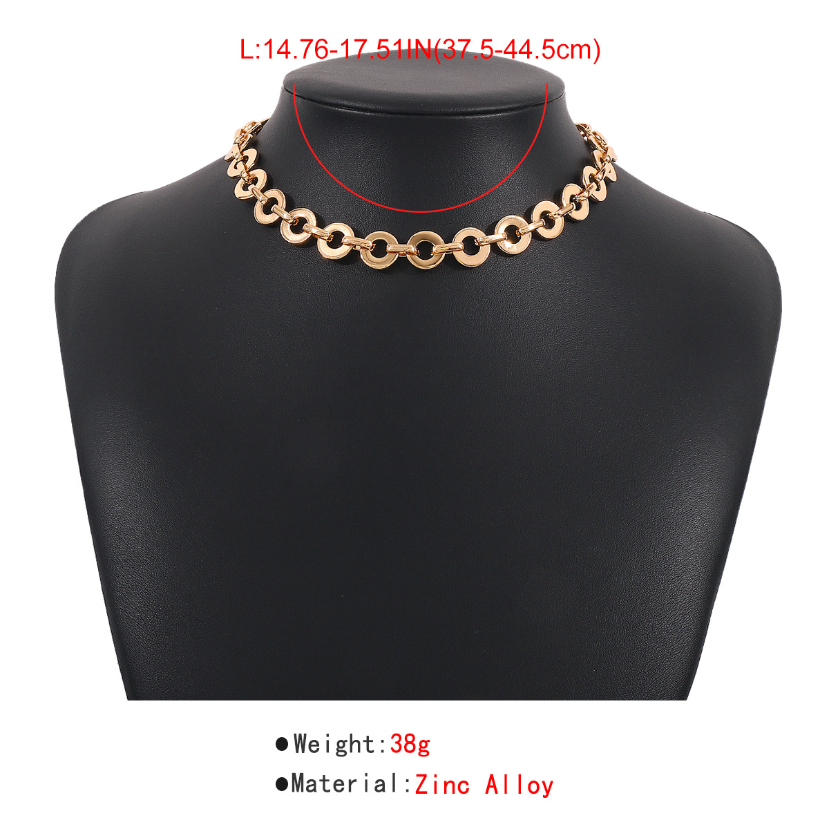 Retro Simple Geometric Golden
 Silvery Solid Color Alloy Necklace display picture 1