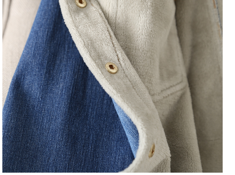 Chemise en jean chaude en velours pour femme, vêtement tendance, à manches longues, polyvalente, décontractée, épaisse_voghion.com