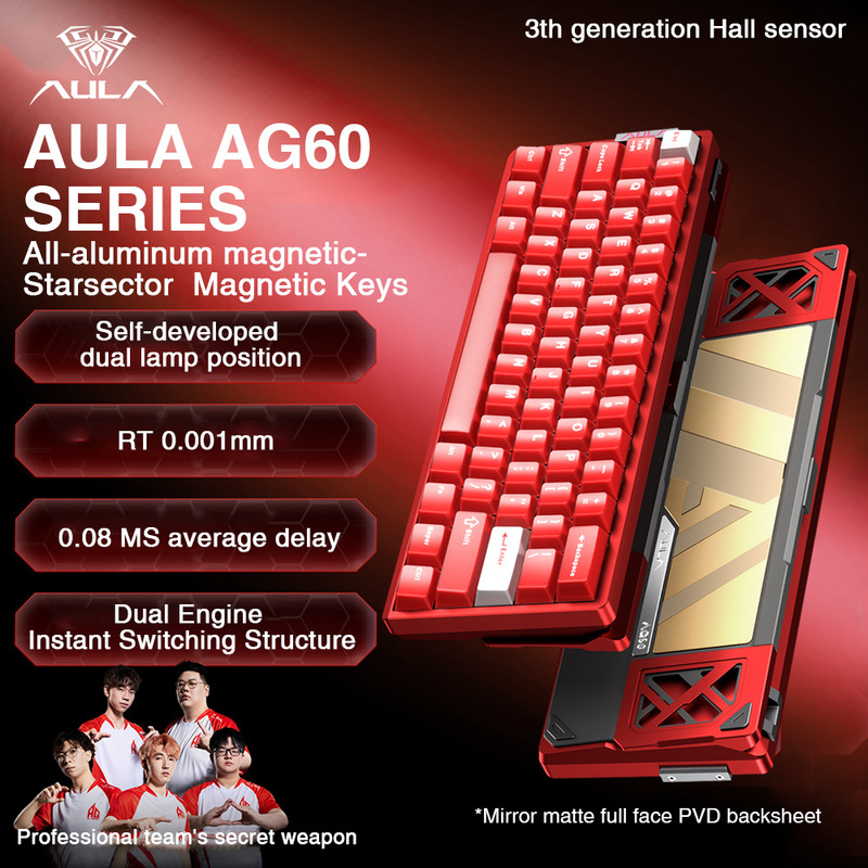 Wolf Spider (Aula) Ag60 Magnetic Axis Keyboard Rt E-Sports Game Aluminum Lump Customized Wired 8K Return Rate