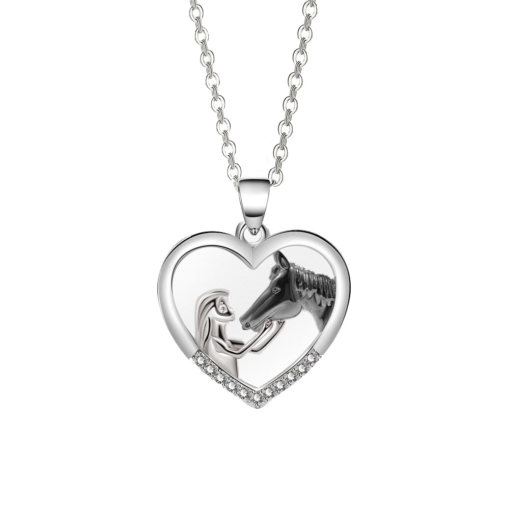 Heart Shape Pattern Vintage Style Heart Shape Stainless Steel Alloy Wholesale Pendant Necklace