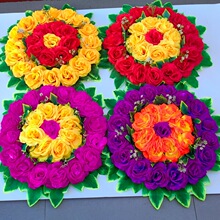 清明节上坟祭祀用品仿真花圈小花圈上坟墓花扫墓绢花假花花圈花藤