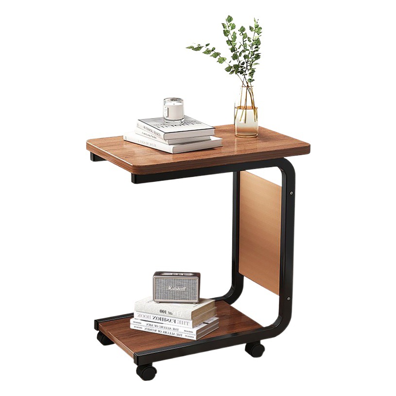 Sofá mesa lateral portátil simple tipo C pequeña mesa de café mesa de noche Mesa de la computadora sala de estar dormitorio estante de almacenamiento