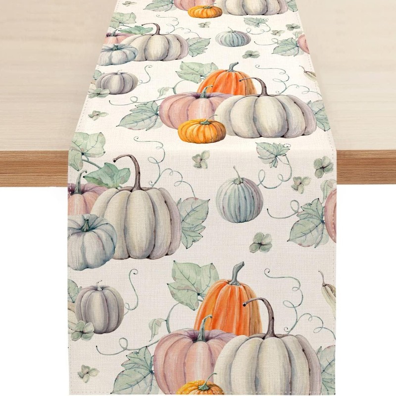 新型アマゾン秋テーブル旗ハロウィーンカボチャ菊秋テーブル旗居間テーブルパーティー装飾|undefined