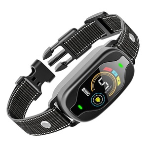 Cross-border new color screen bark stop device charging waterproof pet electric shock collar automatic anti-dog barking smart bark stop manufacturer