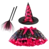 RT100+rose strap witch hat+rose red black broom