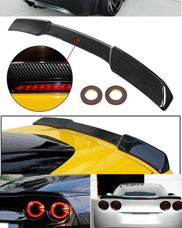 Suitable for 2005-2013 Corvette C6 rear spoiler non-perforated decorative fixed wing
