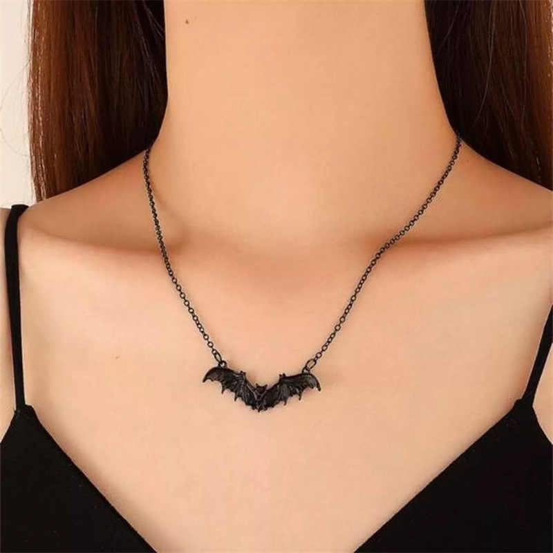 欧米のファッションパンク黒コウモリのネックレスハロウィーン誇張ヒップホップ鎖女性個性シンプル卸売り|undefined