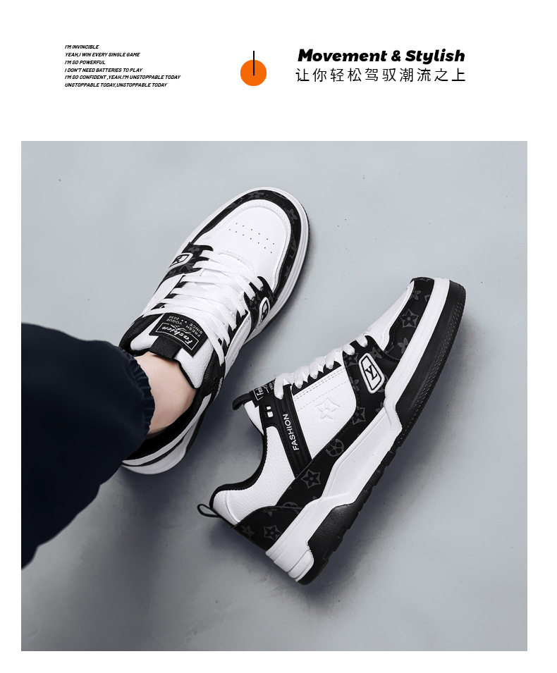 Giày sneaker nam da nhân tạo phối màu, đế bằng gót thấp 1–3 cm, dây buộc — Màu trắng màu cachi, Xanh trắng, Đen trắng chi tiết 8