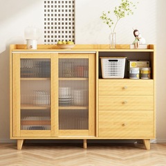 Solid wood sideboard small apartment cabinet storage cabinet kitchen storage cabinet tea cabinet wine cabinet living room Japanese side cabinet