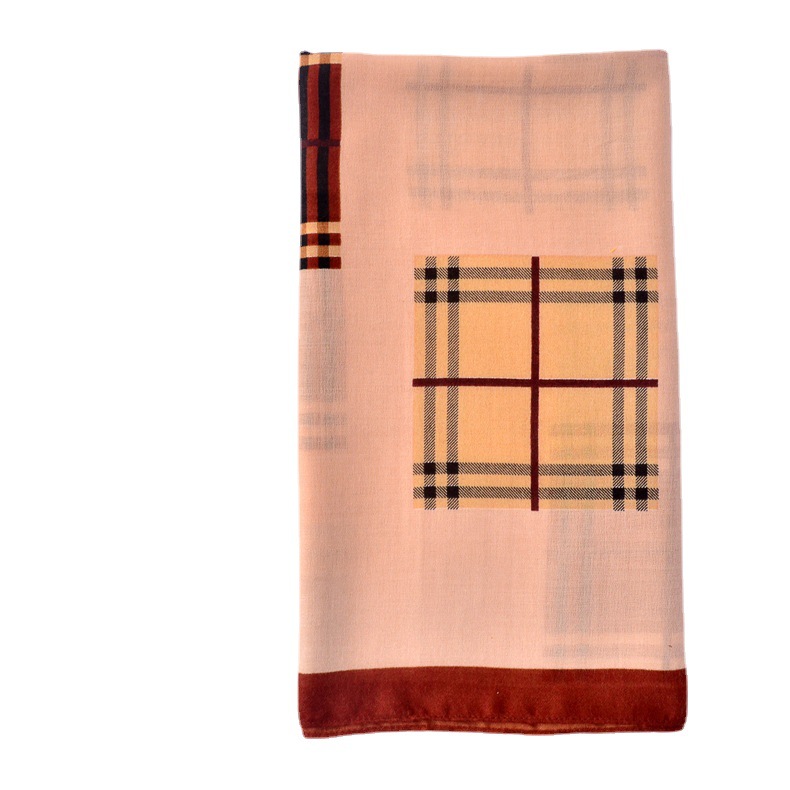 Estilo coreano versátil Plaid algodón y lino sensación bufanda Toalla de playa otoño e invierno cálido bufanda chal de doble uso verano protector solar bufanda