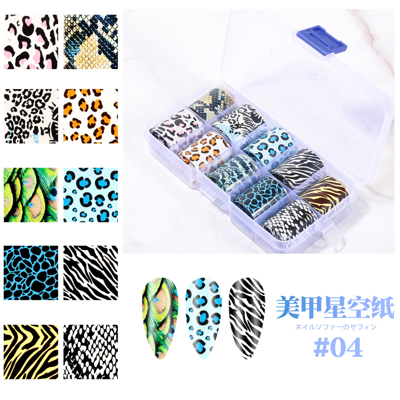 2021 nueva transferencia de Arte de uñas cielo estrellado papel mármol Flor Mariposa patrón de serpiente uñas pegatina de transferencia de cielo estrellado