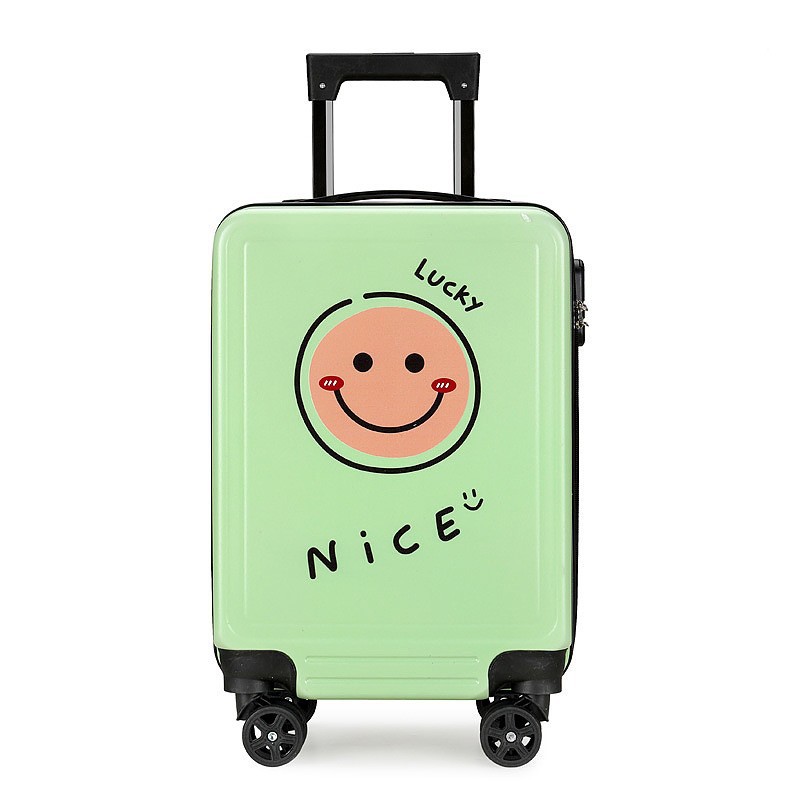 Nuevo equipaje imprimible logo trolley gran capacidad universal rueda maleta de dibujos animados en stock fábrica al por mayor