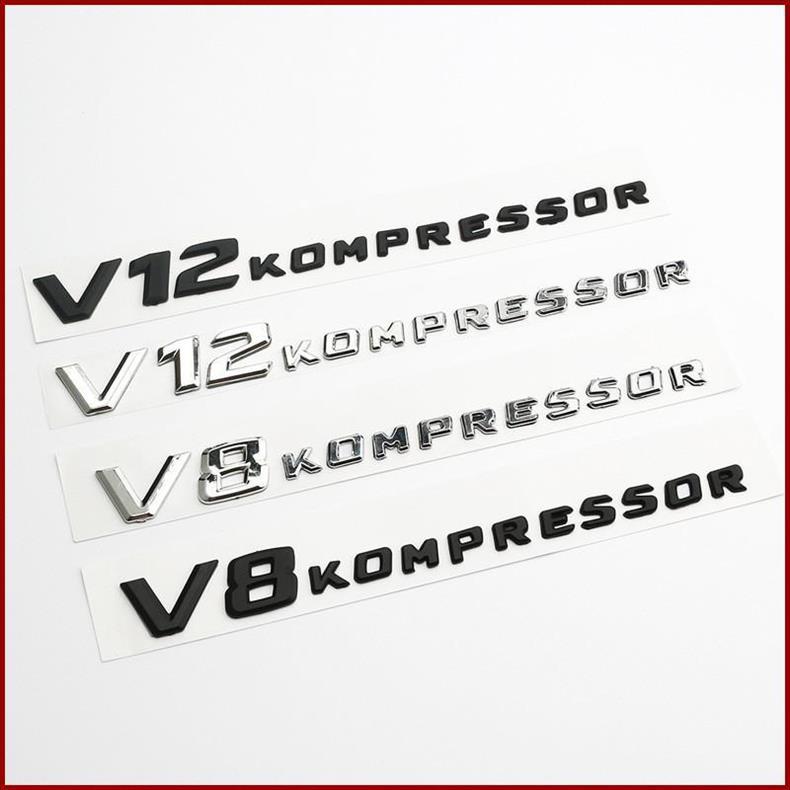 Suitable for Mercedes-Benz V12 BITURBO car emblems, V8 KOMPRESSOR turbocharger emblems, and side fender emblems
