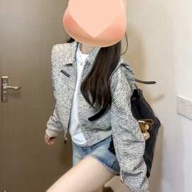 春秋外套女秋季年新款小众设计感气质显瘦小个子短款夹克上衣