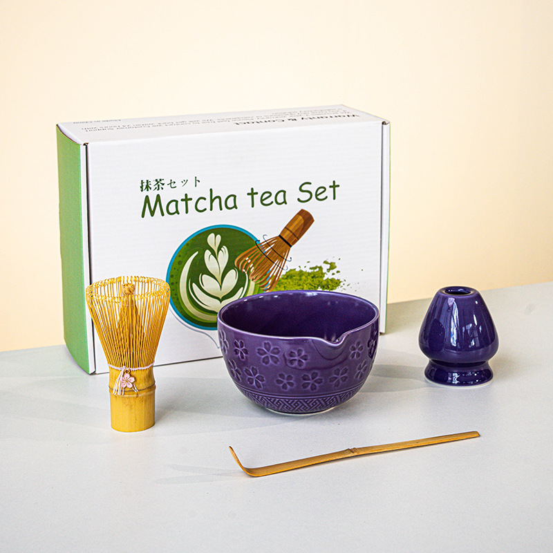 抹茶セット 8点セット 和風 桜抹茶 茶筅 カラーボックス クロスボーダー 抹茶ボウル 注ぎ口付き|undefined