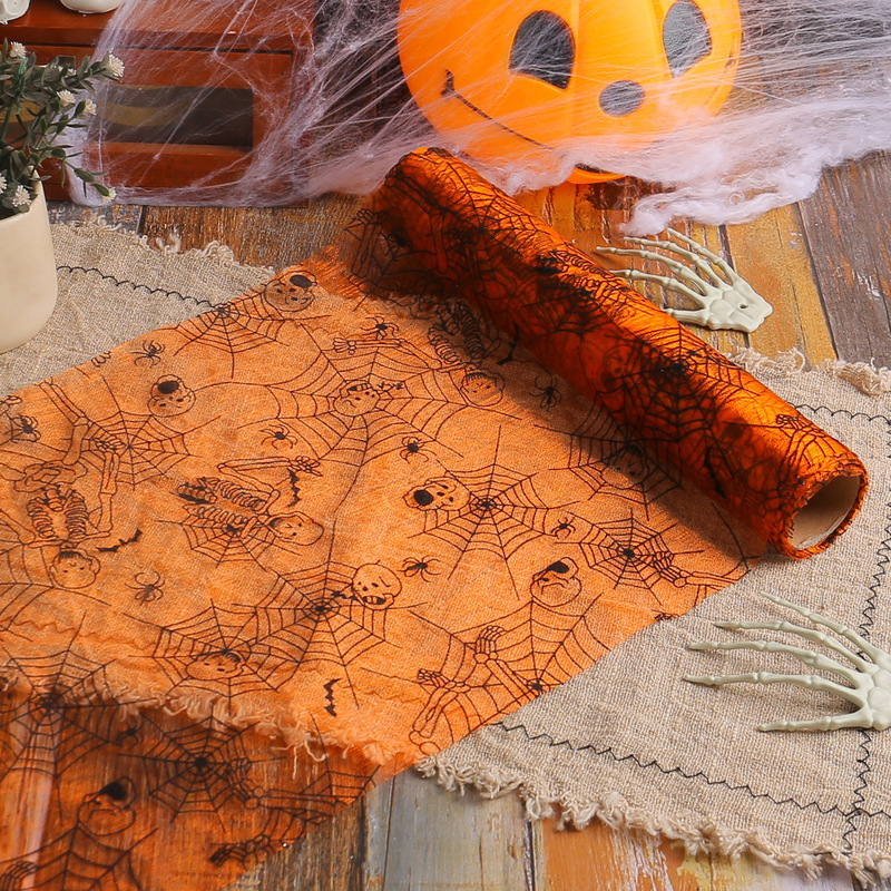 ハロウィンメッシュアマゾンバットスパイダーウェブロールプレースマットハロウィンパーティーバットテーブルデコレーションメッシュテーブルフラグ|undefined