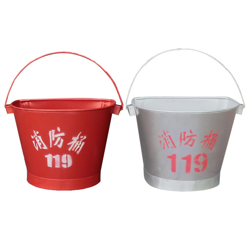 Stainless steel fire bucket semi-round bucket large size 201304 painted fire shovel bucket sand bucket thick yellow sand bucket