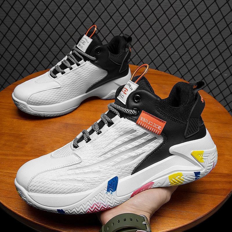 Męskie, modne, sportowe, studenckie buty do koszykówki z grubą podeszwą, buty do biegania i rekreacji, nowy model 2024_voghion.com