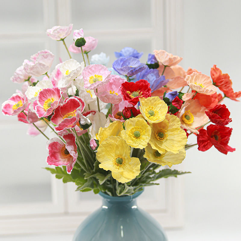 New High-Appearance, Moisturizing-Feel Poppy Flower 62cm Single Stem Artificial Flower for Home Decor and Coffee Shop Display New High-Appearance, Moisturizing-Feel Poppy Flower 62cm Single Stem Artificial Flower for Home Decor and Coffee Shop Display