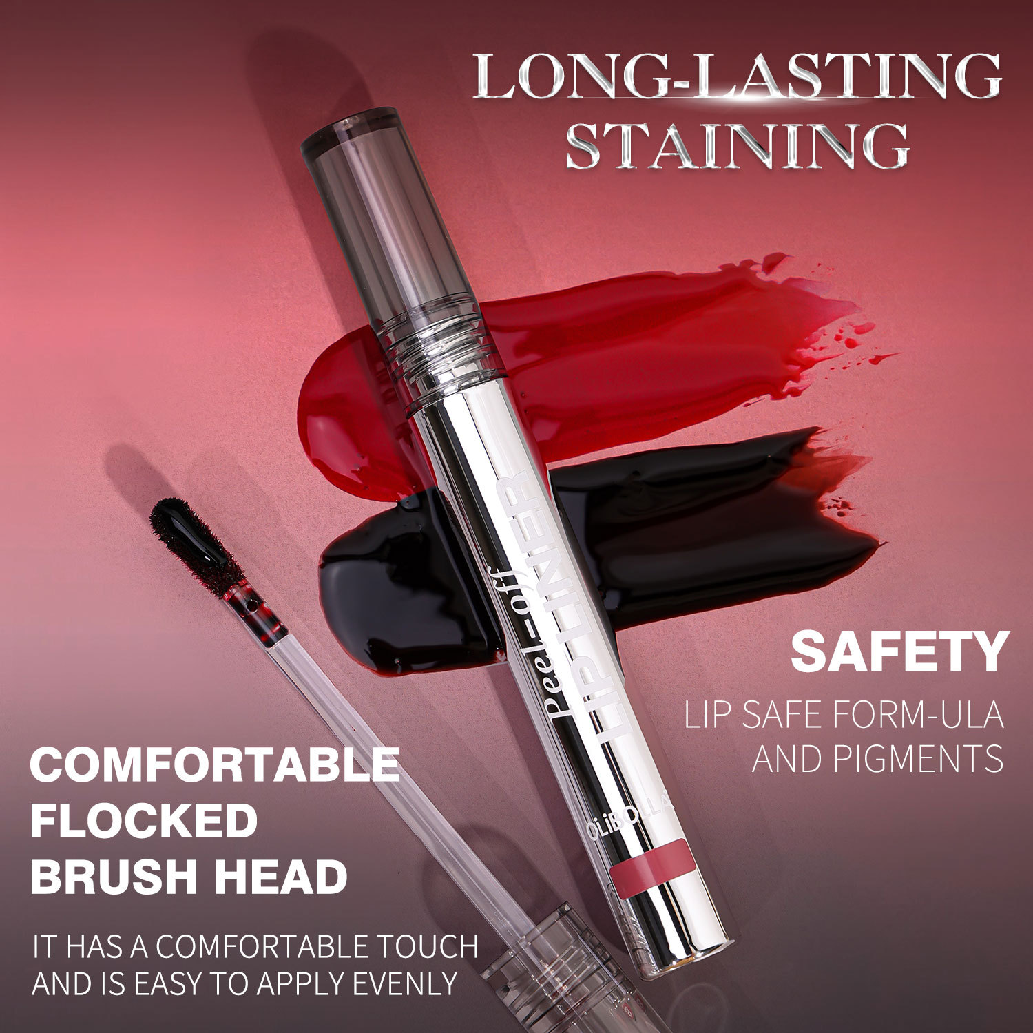 Explosiones transfronterizas OLIBOLLA lápiz de lápiz labial mate, guarnición de labios fácil de color, línea de gancho de peeling tipo LIP LINER