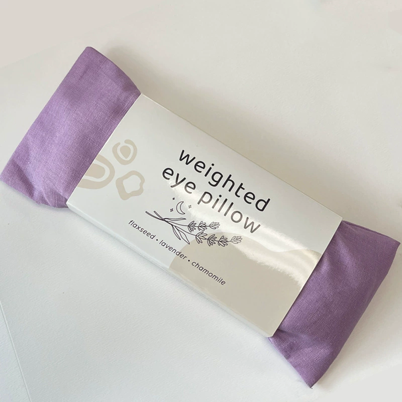 Льняная подушка для глаз с глиняными бусинами, льняное семя, лаванда, подушка для глаз для йоги, хлопок и лен, однотонная маска для сна в простом стиле