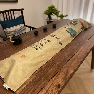 古琴盖布古画图乐器罩子盖布古筝罩古筝配件新中式盖巾一件代发
