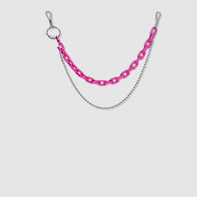 ヒップホップパンツチェーンアクセサリーインハイストリートアクセサリー蛍光樹脂パンツチェーンスクエアスカーフメンズメタルウエストチェーン女性ウエスト卸売|undefined