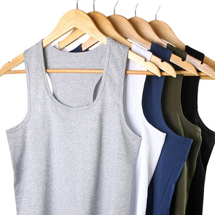 Men's Vest Cotton Breathable Slim-fit Youth Sports Base Hurdle I-shape Loose Summer Trendy Sling Undershirt