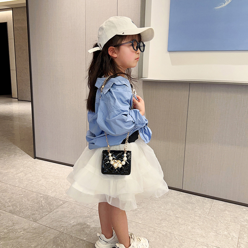Moda de moda mini niños pequeño bolso Cadena La Perla las mujeres 2023 verano nuevo estilo occidental linda chica
