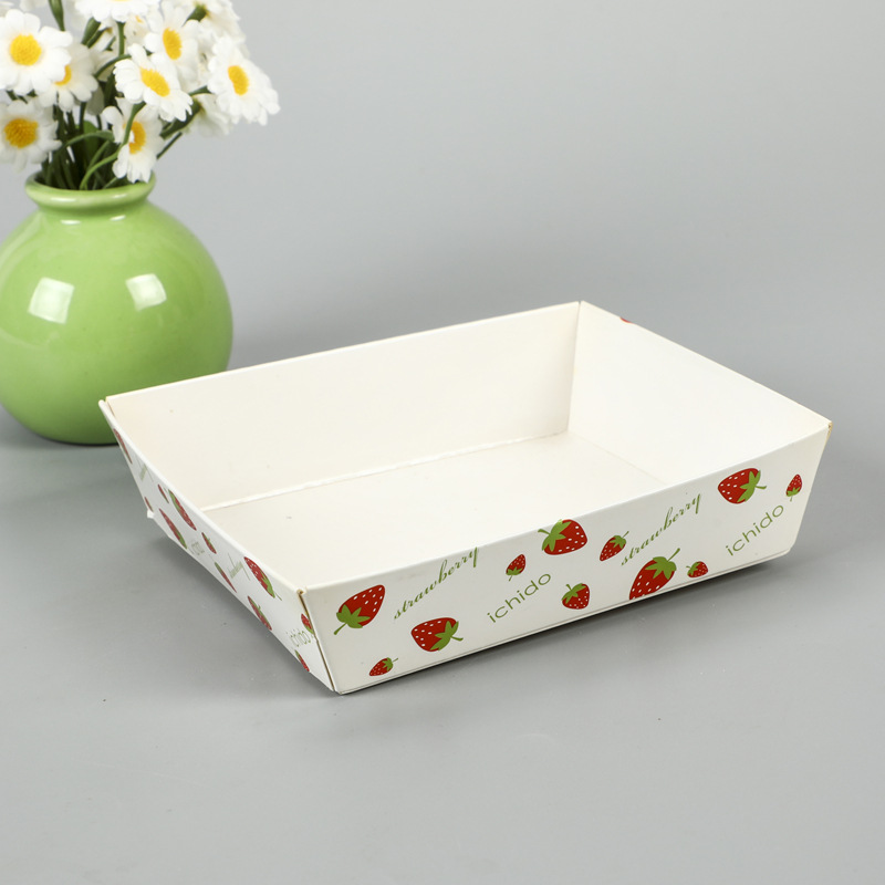 一次性打包盒定制免折叠牛皮纸船盒薯条烧烤小吃淋膜防油烤红薯盒