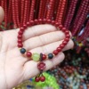 Rosary with round beads, bracelet, birthday charm suitable for men and women for beloved, ethnic accessory, cinnabar, 108 beads, wholesale, ethnic style