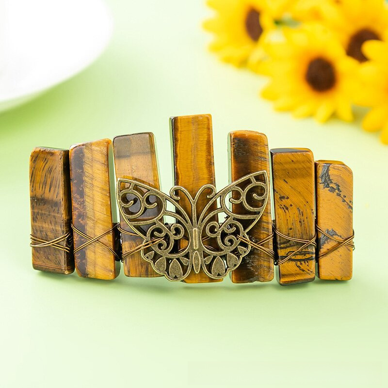 Presilha de cabelo borboleta de cristal acessório boho_voghion.com