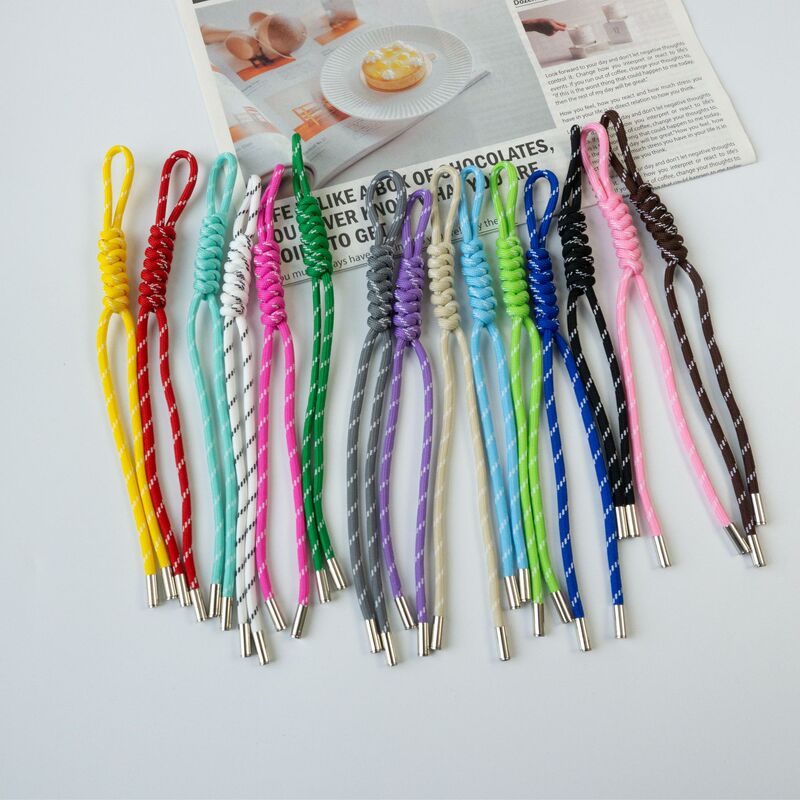Miu's Colorful Miu Series Bag Strap Phone Lanyard Handmade DIY Braided Rope Diamond Knot Keychain 2024 New Model