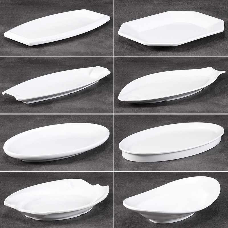 Melamine Plates, Imitation Porcelain, Hotel Restaurant Oval Fish Plates, Boat-Shaped Tableware, Hot Pot Dishes, Restaurant Cold Dish Plates, Commercial Use Melamine Plates, Imitation Porcelain, Hotel Restaurant Oval Fish Plates, Boat-Shaped Tableware, Hot Pot Dishes, Restaurant Cold Dish Plates, Commercial Use