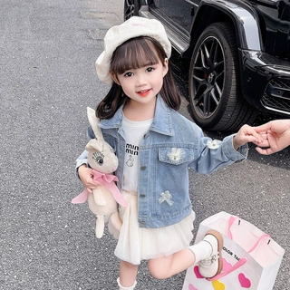 女童牛仔外套春秋季2026新款儿童衣服小女孩童装秋款洋气秋装上衣