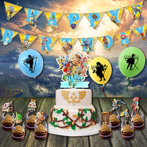 Game Legend of Zelda theme party decoration Legend of Zelda flag and card balloon set