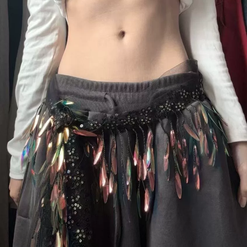 Новая домашняя зажигательная джазоваяDance ass curtain jzza street dance waist scarf sequins hip scarf hip hop hip hop универсальный пояс