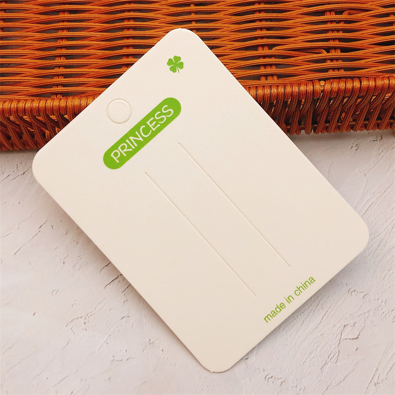 9*12厘米绿色花朵高品质卡纸 成人儿童发卡DIY饰品包装纸卡片吊牌