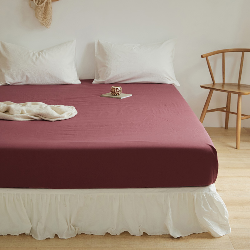 Lujo ligero 60s cama de algodón puro gaza Gongsatin 100 algodón mono cama gaza pro-piel de color sólido lana larga cubierta de colchón de algodón lavable