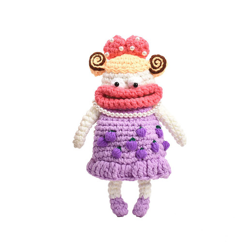 网红钩织包包女成品包新款网红针织香肠嘴大嘴妹单肩斜挎手机包