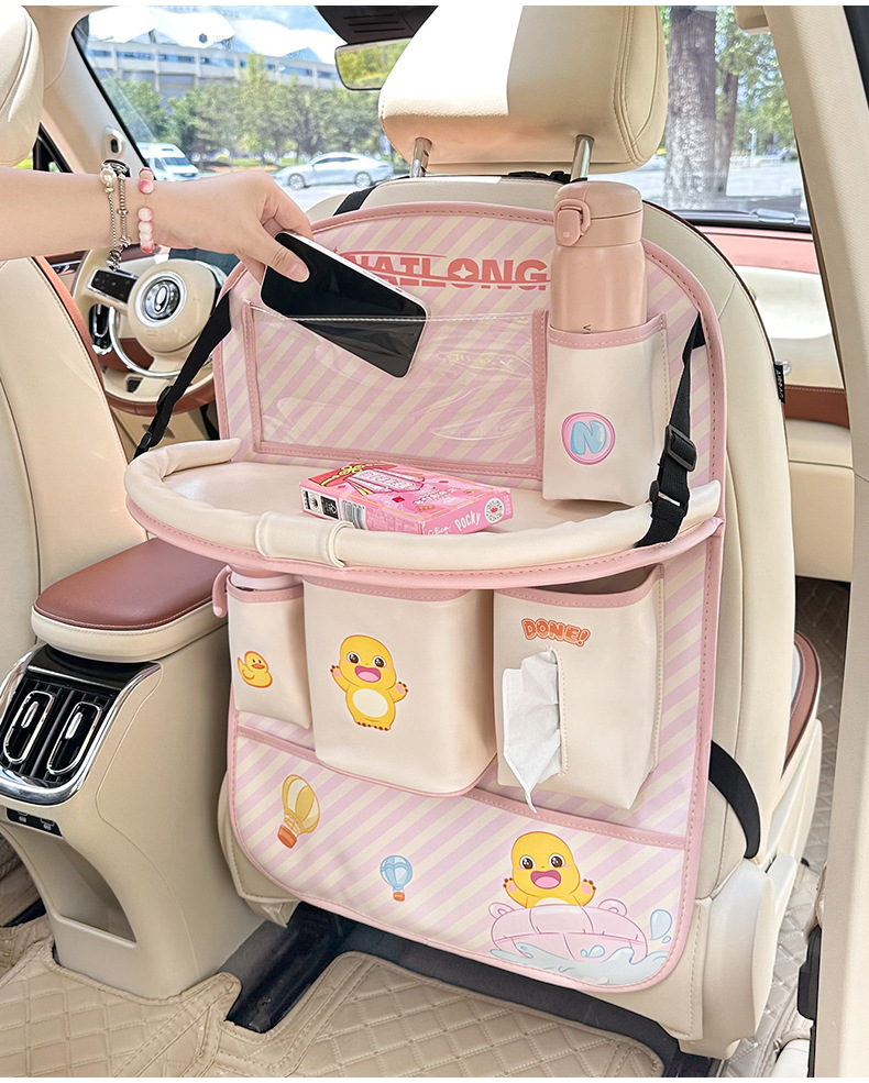 Genuine Milk Dragon Car Tray Foldable Car Storage Bag Multifunctional Storage Bag Car Trash Can
