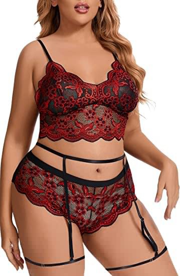 Elkaliy plus size lace bra