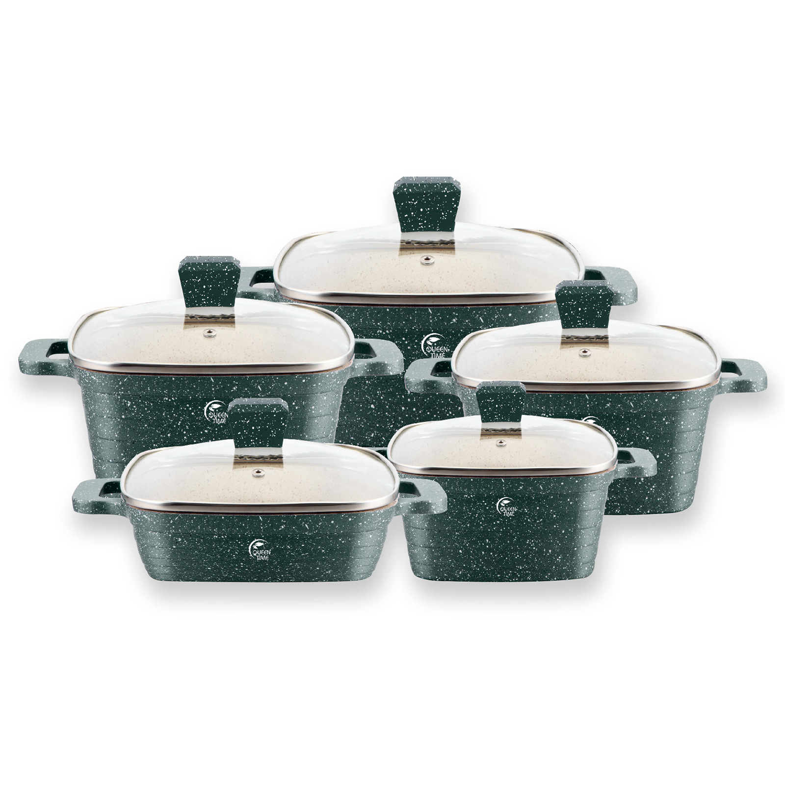 FUENTE Fábrica Comercio exterior olla cuadrada horizontal mármol fundición olla de sopa 24/28/32cm