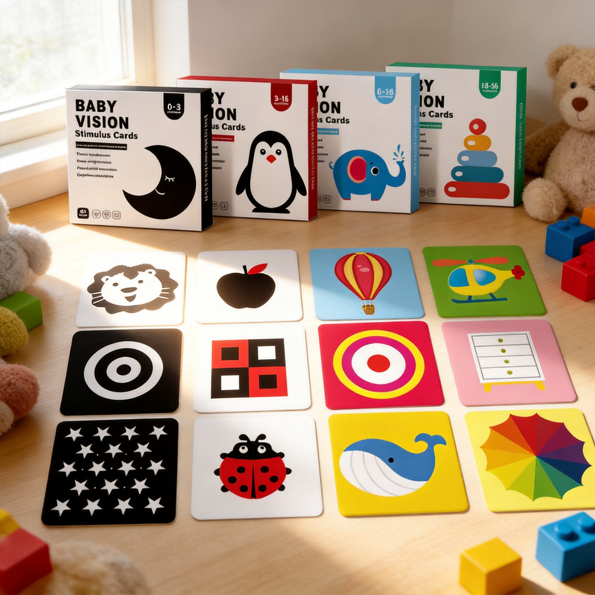 Cross-Border Black & White Cards 0-3 Months Infant Visual Stimulation Cards