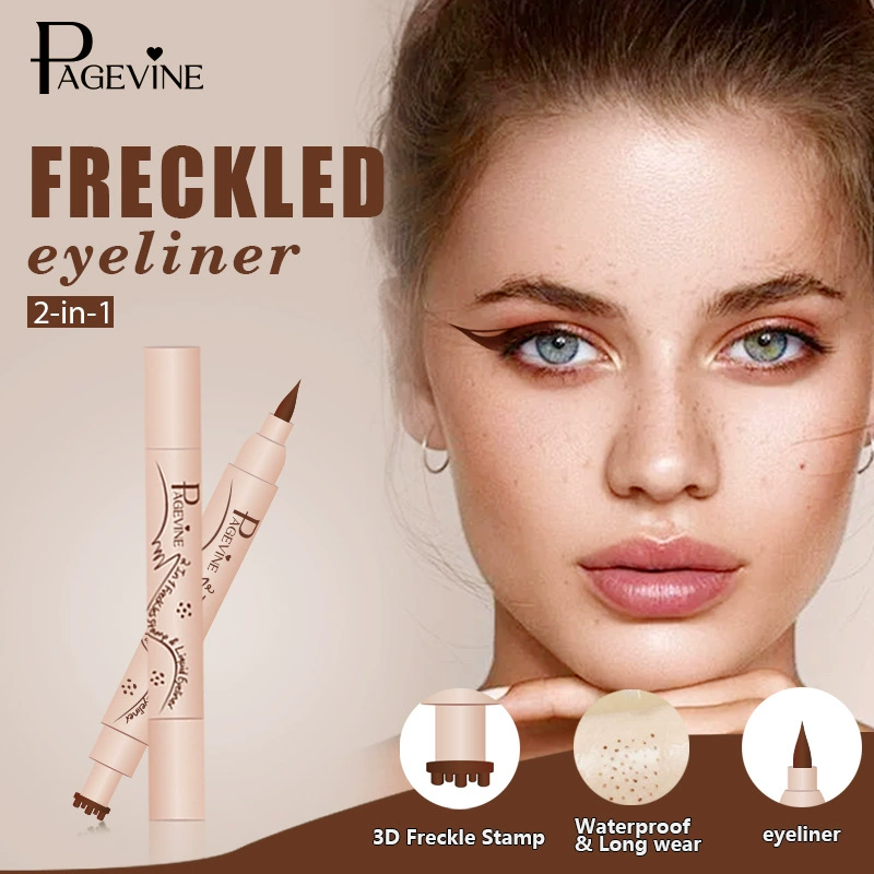 跨境专供双头仿真印章雀斑笔自然显色速干防水易上色点斑笔眼线笔