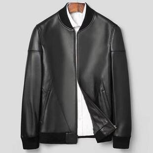 2025 Spring and Autumn Haining Men's Pure Leather Genuine Leather Jacket New Sheepskin Motorcycle Jacket Casual Jacket