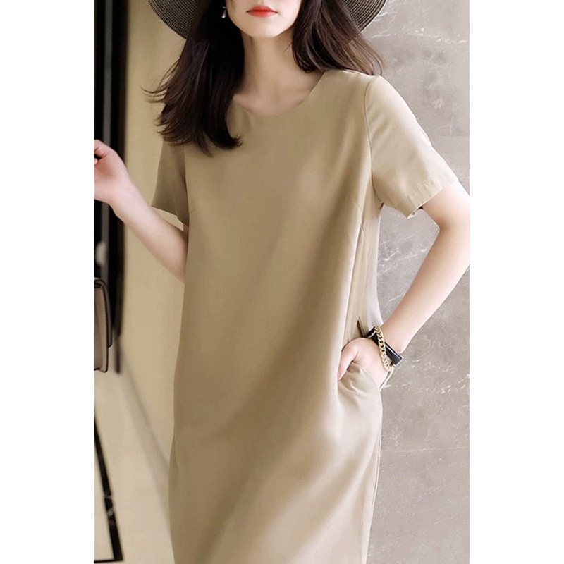 F9311 2490K VÁY ĐẦM LIỀN THÂN DÁNG DÀI NỮ HANTDC NGẮN TAY MÙA HÈ THỜI TRANG NỮ G05 SẢN PHẨM MỚI