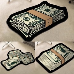 Trendy hip-hop paper money currency dollar banknote floor mat creative personality fashion living room bedside carpet foot mat
