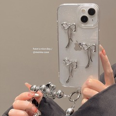 Japanese and Korean 3D bow with chain, fits Apple iPhone 15 Pro Max, compatible with iPhone 14, new style