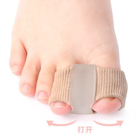 つま先セパレーター、親指外反、大きな足の骨の重なりつま先セパレーター、男性と女性のための繊維二穴セットつま先装具|undefined